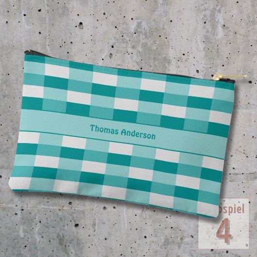 Blauwgroen tinten kleurblokken met lichtgrijs etui