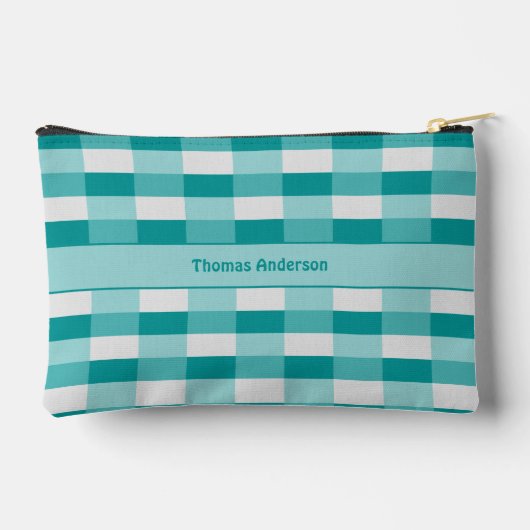 Blauwgroen tinten kleurblokken met lichtgrijs etui (Achterkant)