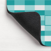 Blauwgroen tinten kleurblokken met lichtgrijs muismat (Hoek)