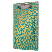 Blauwgroen tonnen Abstracte gouddruppels Klembord (Links)