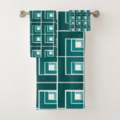 Blauwgroen Topsy Turvy Bad Handdoek (Insitu)