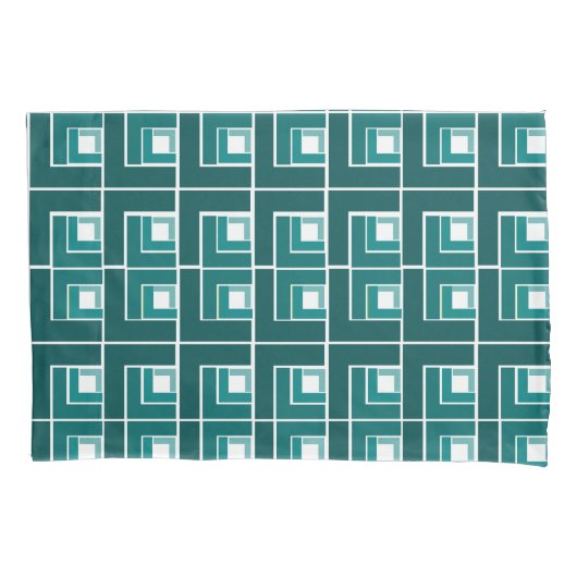 Blauwgroen Topsy Turvy Kussensloop (Voorkant)