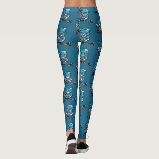Blauwgroen tornado-Leggings Leggings (Achterkant)