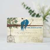 Blauwgroen Tortelduifjes die in een Boom RSVP zitt (Staand voorkant)