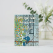 Blauwgroen Tortelduifjes die in een Boom zitten sp Aankondigingskaart (Staand voorkant)