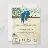 Blauwgroen Tortelduifjes die in een Boom zitten sp Kaart (Voorkant)