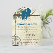 Blauwgroen Tortelduifjes die in een Brondenweddens Kaart (Staand voorkant)