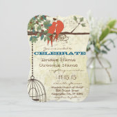 Blauwgroen Tortelduifjes die in een Brondenweddens Kaart (Staand voorkant)