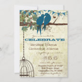 Blauwgroen Tortelduifjes die in een bundelingwekke Kaart (Voorkant)