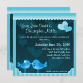 Blauwgroen Tortelduifjes Weddenschap Kaart (Voorkant / Achterkant)