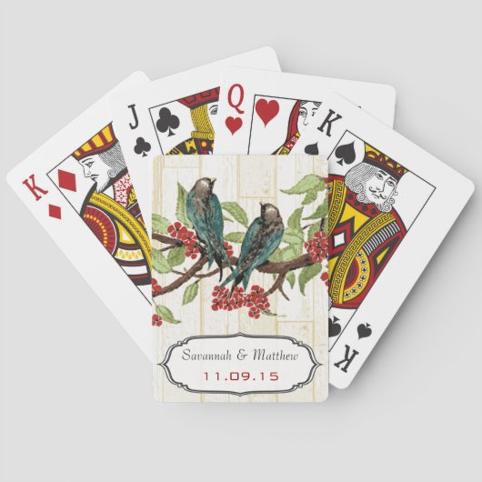  Blauwgroen Tortelduifjes Wedding Gift  Kaart (Achterkant)