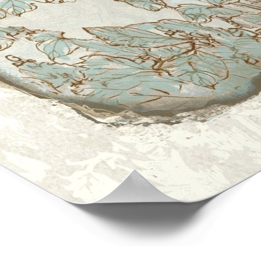 Blauwgroen Tortelduifjes Welkomstteken bruiloft Poster (Hoek)