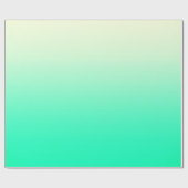 Blauwgroen tot witte ombre gradiënt cadeaupapier (Vlak)