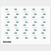 Blauwgroen trekkers vierkante sticker (Vel)