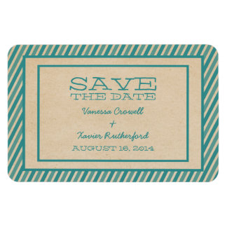 Blauwgroen Trendy Stripes sparen de Magnet van de  Magneet