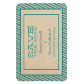 Blauwgroen Trendy Stripes sparen de Magnet van de Magneet (Verticaal)