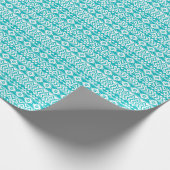 Blauwgroen tribaal patroon Grunge Aztec Cadeaupapier (Hoek)