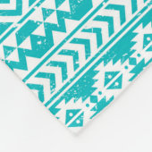 Blauwgroen tribaal patroon Grunge Aztec Fleece Deken (Hoek)