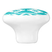 Blauwgroen tribaal patroon Grunge Aztec Keramische Knop (Zijkant)