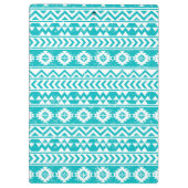 Blauwgroen tribaal patroon Grunge Aztec Klembord (Achterkant)