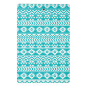 Blauwgroen tribaal patroon Grunge Aztec Mini Klembord (Achterkant)
