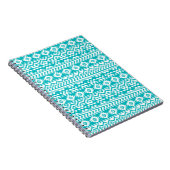 Blauwgroen tribaal patroon Grunge Aztec Notitieboek (Rechterzijde)