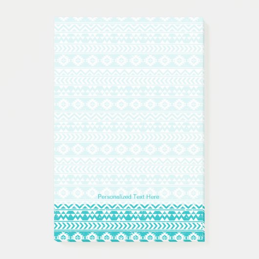 Blauwgroen tribaal patroon Grunge Aztec Post-it® Notes (Voorkant)