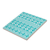 Blauwgroen tribaal patroon Grunge Aztec Tegeltje (Zijkant)