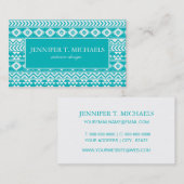 Blauwgroen tribaal patroon Grunge Aztec Visitekaartje (Voorkant / Achterkant)