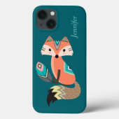 Blauwgroen tribale vos met doezelaar Case-Mate iPhone case (Achterkant)