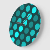 Blauwgroen Trio Polka Dots Grote Klok (Hoek)