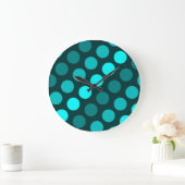 Blauwgroen Trio Polka Dots Grote Klok (Huis)