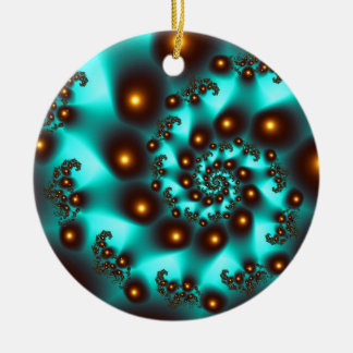 Blauwgroen Trippy Abstract Fine Art Fractal Keramisch Ornament