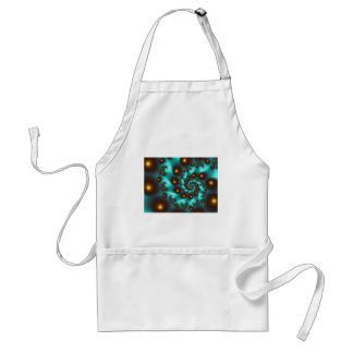 Blauwgroen Trippy Abstract Fine Art Fractal Standaard Schort