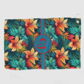 Blauwgroen Tropical Paradise golfhanddoek (Horizontaal)