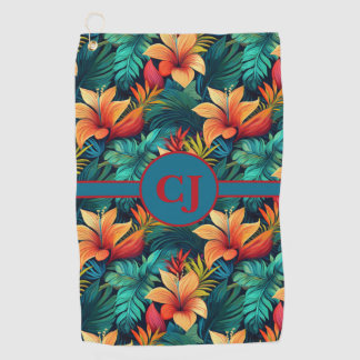 Blauwgroen Tropical Paradise golfhanddoek