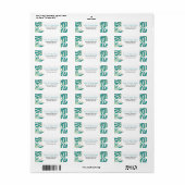 Blauwgroen tropisch monstera en palmbladeren bruil etiket (Full Sheet)