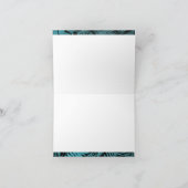 Blauwgroen tropisch palmpatvormig calligrafisch sc bedankkaart (Binnen)