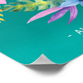 Blauwgroen tropisch vrijgezellenfeest welkom bord poster (Hoek)