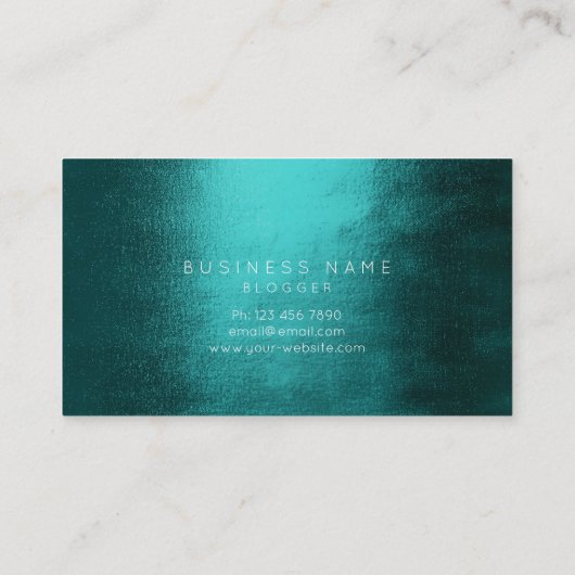 Blauwgroen tropische geometrische Golden Folie cir Visitekaartje (Achterkant)