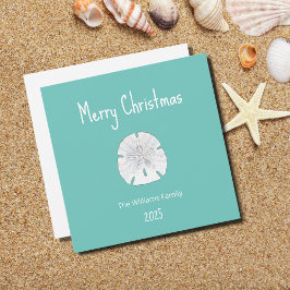 Blauwgroen tropische kerstmanband feestdagenkaart