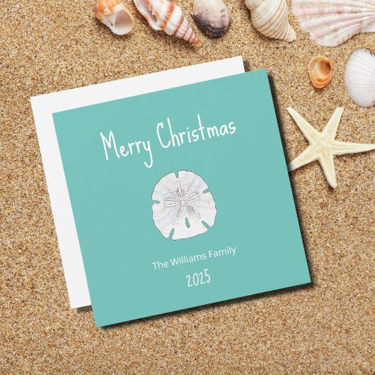 Blauwgroen tropische kerstmanband feestdagenkaart