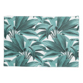 Blauwgroen tropische palm kussensloop (Achterkant-Links)