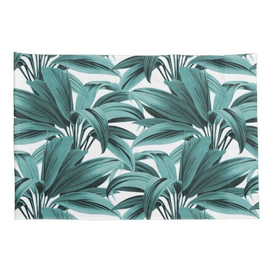 Blauwgroen tropische palm kussensloop (Achterkant-Rechts)