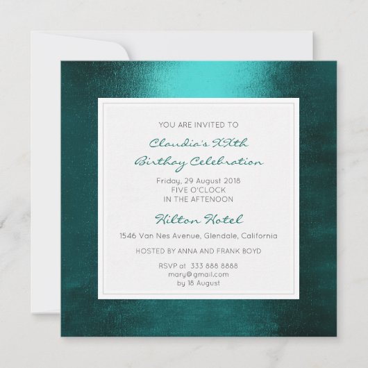 Blauwgroen tropische waterpartij kaart (Voorkant)