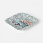  Blauwgroen Truck Teddy Bear Baby shower Papieren Bordje (Gebogen)