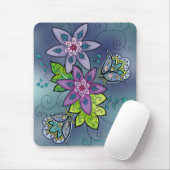 Blauwgroen Tulips Mousepad Muismat (Met muis)