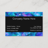 Blauwgroen turkooise en Paarse moderne Abstracte Visitekaartje (Voorkant)