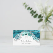 blauwgroen turkooise floragate visitekaartje (Staand voorkant)