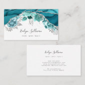 blauwgroen turkooise floragate visitekaartje (Voorkant / Achterkant)